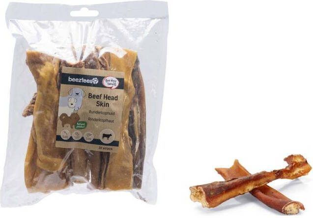 Beeztees Runderkophuid Hondensnack 20 cm 10 stuks