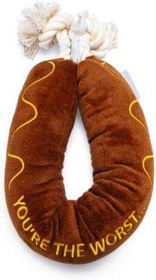 Beeztees Speelworst met flostouw Hondenspeelgoed Bruin 60x7x7 cm