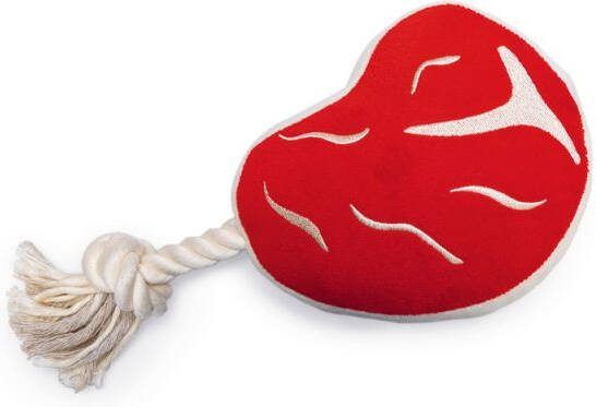 Beeztees Steak met flostouw Hondenspeelgoed Rood 28x13x7 cm