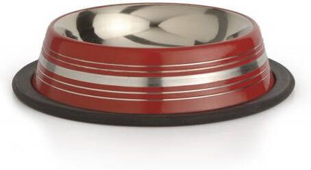 Beeztees Stripes Voerbak Ø 11 cm Rood 180 ml