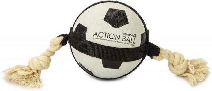 Beeztees Voetbal met Touw Ballen Wit Zwart DIA BAL 12 5 CM