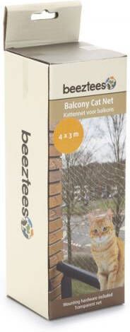 Beeztees Voor Balkon Kattennet Nylon Transparant