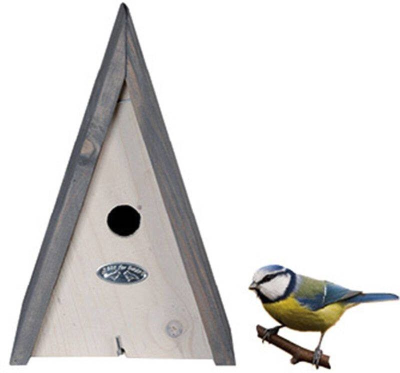 Best for birds Nestkast Driehoek Groot Pimpelmees Wit Grijs 18x17x27 cm ∅27 mm