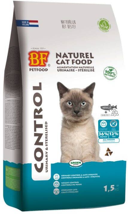 Biofood Control Urinary & Sterilised Kattenvoer Kip Zalm 1 5 kg