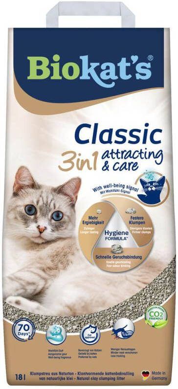 BioKat's Classic 3in1 Attracting&Care Kattenbakvulling Grof 18 L