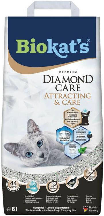 BioKat's Diamond Care Attracting&Care Kattenbakvulling Fijn 8 L