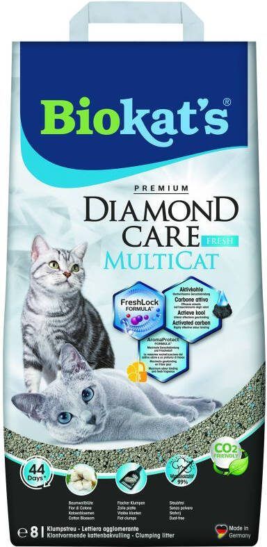 BioKat's Diamond Care MultiCat Kattenbakvulling Cotton Blossom Fijn 8 L