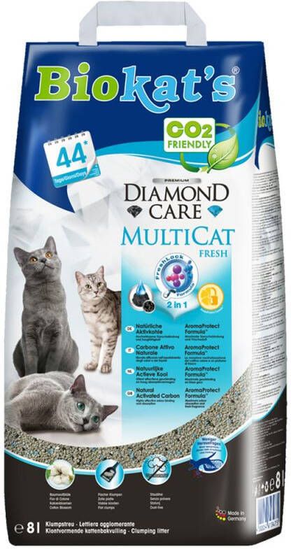 BioKat's Diamond Care MultiCat Kattenbakvulling Cotton Blossom Fijn 8 L