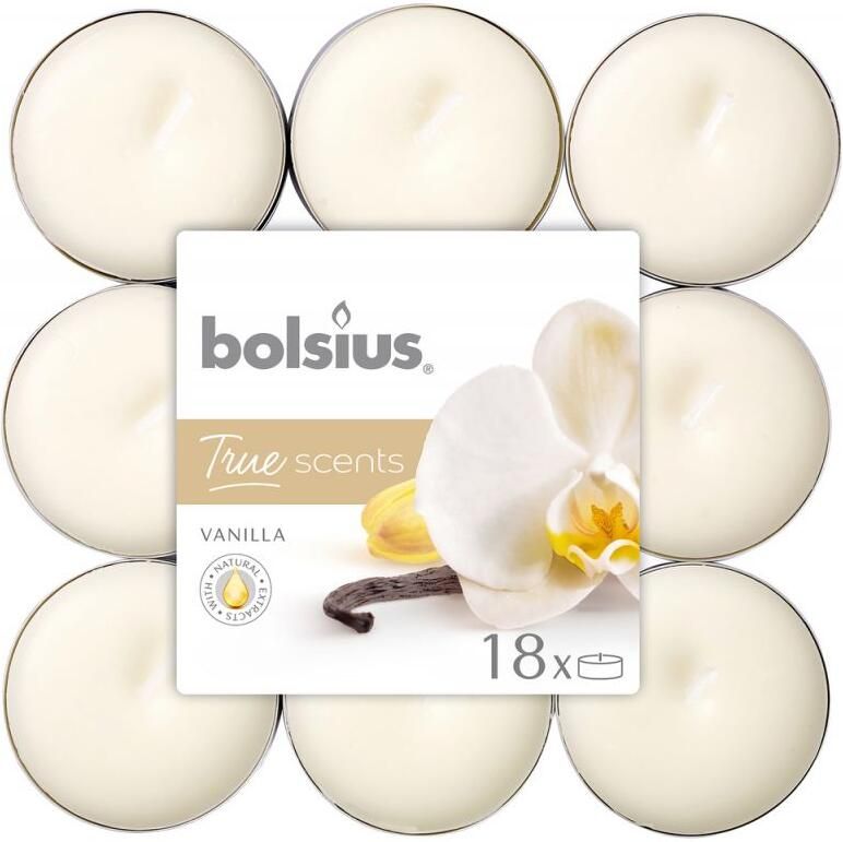 Bolsius Geurtheelichtjes 'True Scent' (18 stuks- 4 branduren per theelichtje- vanilla) - Foto 3