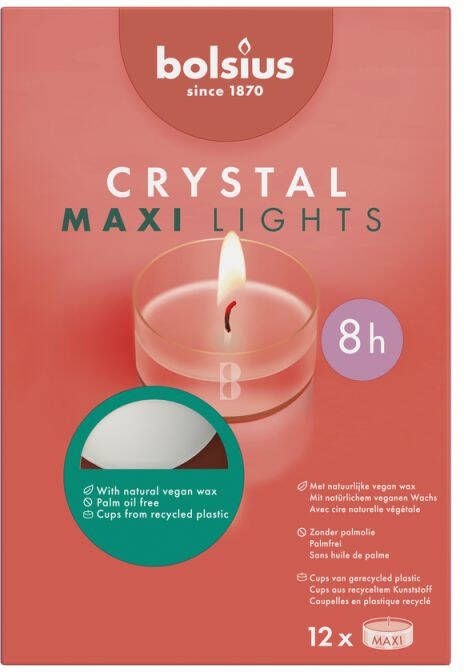 Bolsius Crystal Lights Waxinelichtjes 12 stuks