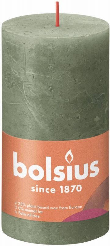 Bolsius shine rustiekkaars 130 68 fresh olive