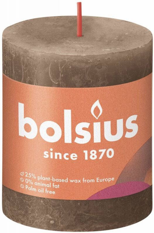 Bolsius Shine Rustieke kaars Suede Bruin