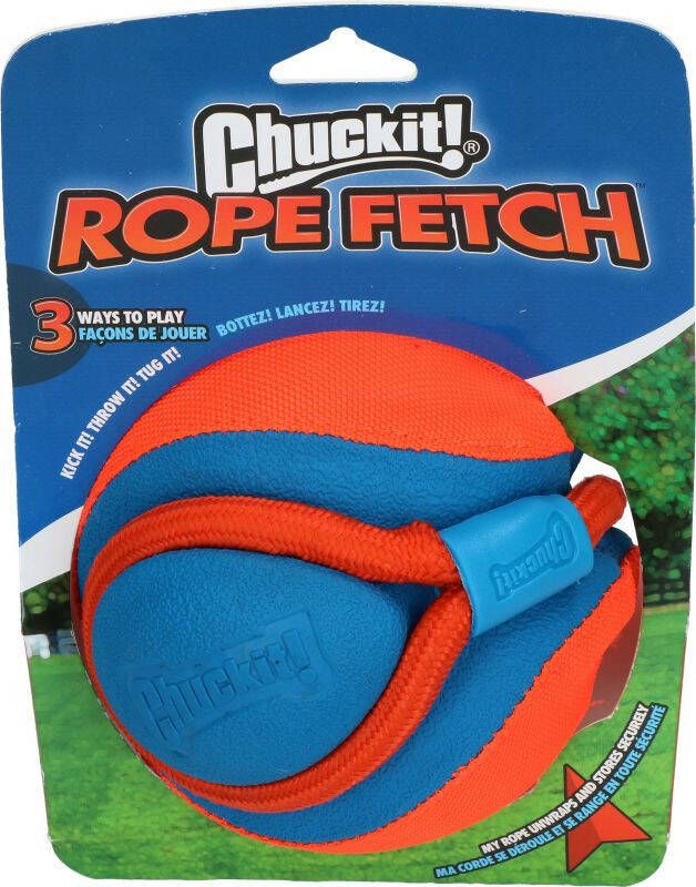 Chuckit Rope Fetch Apporteerspeelgoed Oranje Blauw Small 15 cm