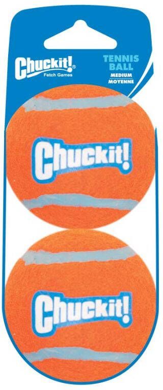 Chuckit Tennisbal Ballen Oranje Blauw Medium 6 4 cm 2 stuks