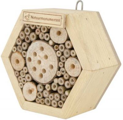 Natuurmonumenten Insectenhuis Zeshoek Nestkast Small Stevig hout Natuurlijk Bijen