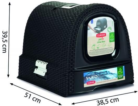 Curver Design Kattentoilet 51x38 5x39 5 cm Antraciet - Foto 3
