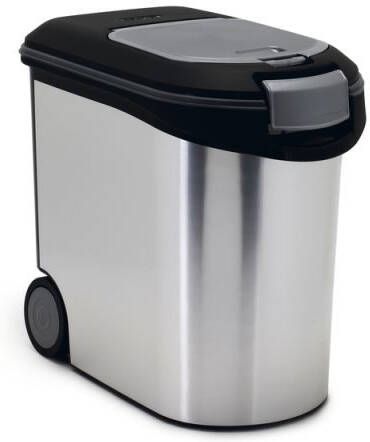 Curver Hond Voercontainer 28x50x43 cm Zilver Zwart 35 L