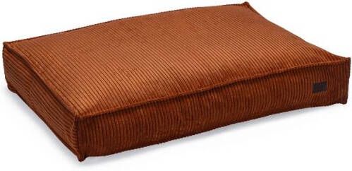 DbL Designed by Lotte Ribbed Hondenkussen Terracotta 100x70x15cm Middel