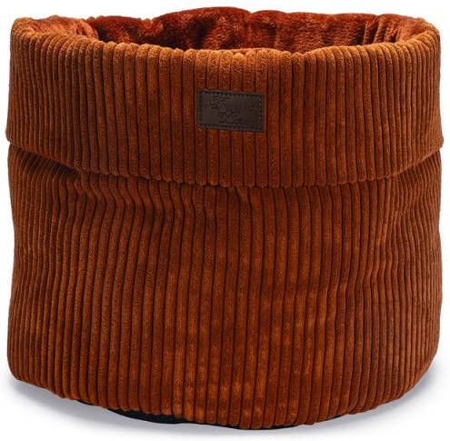 DbL Ribbed Kattenmand Polyester Terracotta 50x50x35 cm