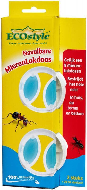 EcoStyle Navulbare Mierenlokdoos Voor Binnen En Buiten 2 Stuks