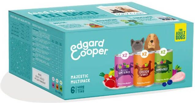 Edgard & Cooper Adult Multipack Hondenvoer Hert Kip 0 006 kg