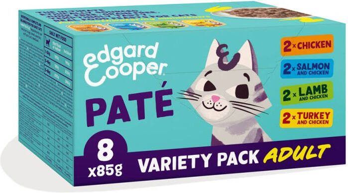 Edgard & Cooper Multipack Paté Kattenvoer 8x85 gram Kip Zalm 680 gram