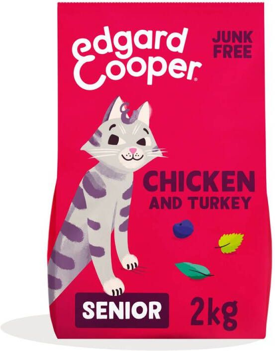 Edgard & Cooper Senior Brokjes Kattenvoer Kip Kalkoen 2 kg