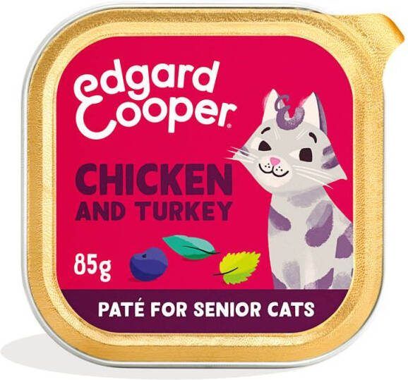 Edgard & Cooper Senior Paté Kattenvoer Kip Kalkoen 85 gram