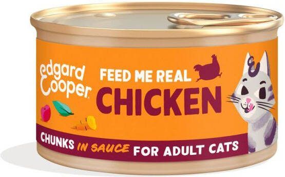 Edgard & Cooper Stukjes in saus Kattenvoer Kip 85 gram