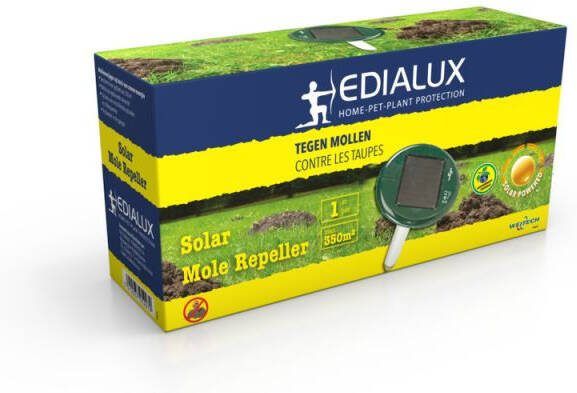 Edialux Sonic Defend Mollen Solar mollenverjager op zonne-energie mollenverschrikker beschermt je tuin met trillingen en geluidssignalen tegen mollen max. 350 m²