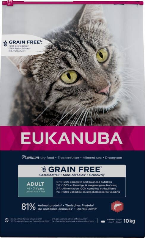 Eukanuba Adult Graanvrij Kattenvoer Zalm 10 kg