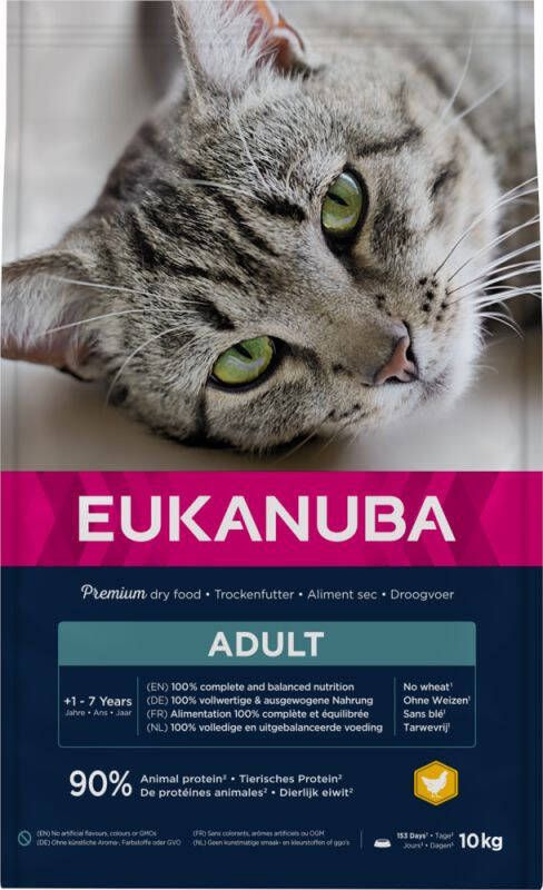 Eukanuba Adult Kattenvoer Kip 10 kg
