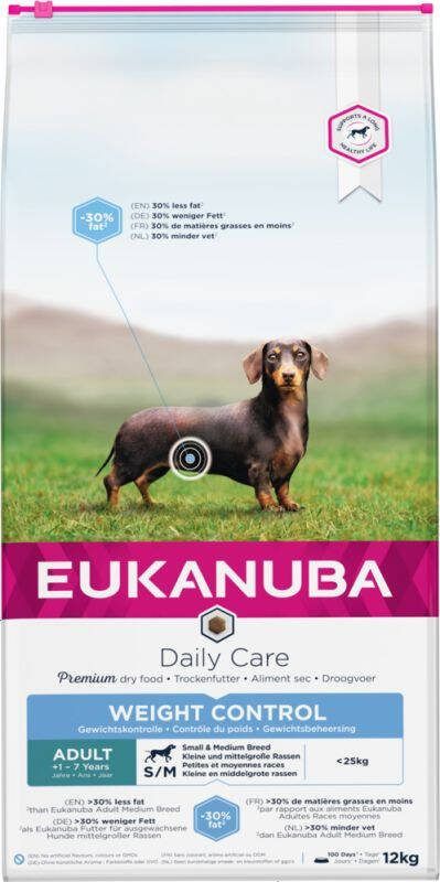 Eukanuba Daily Care Weight control small-medium Hondenvoer Kip Kalkoen 12 kg