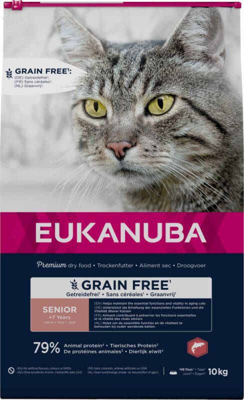 Eukanuba Senior Graanvrij Kattenvoer Zalm 10 kg