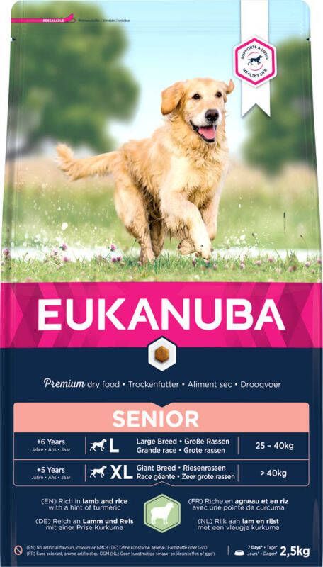 Eukanuba Senior Premium Hondenvoer Lam 2 5 kg