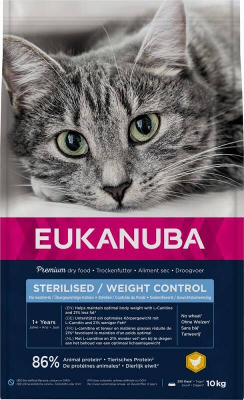 Eukanuba Sterilised Weight Control Kattenvoer Kip 10 kg