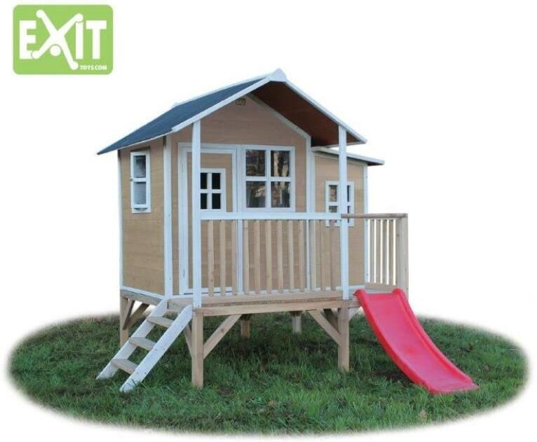 EXIT Toys EXIT Loft 350 speelhuisje met glijbaan naturel - Foto 8
