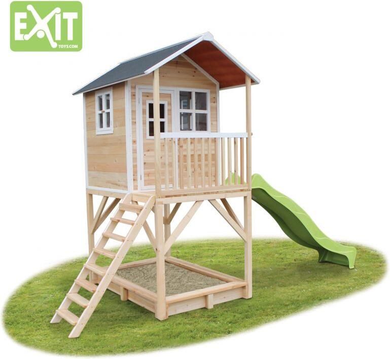 EXIT Toys EXIT Loft 700 speelhuisje met glijbaan + zandbak naturel - Foto 6