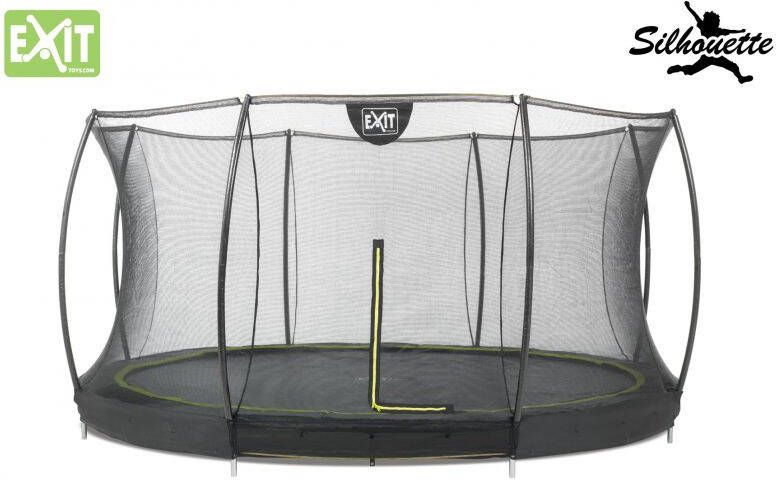 EXIT Silhouette Inground met Net Inground trampoline 427cm Zwart Rond