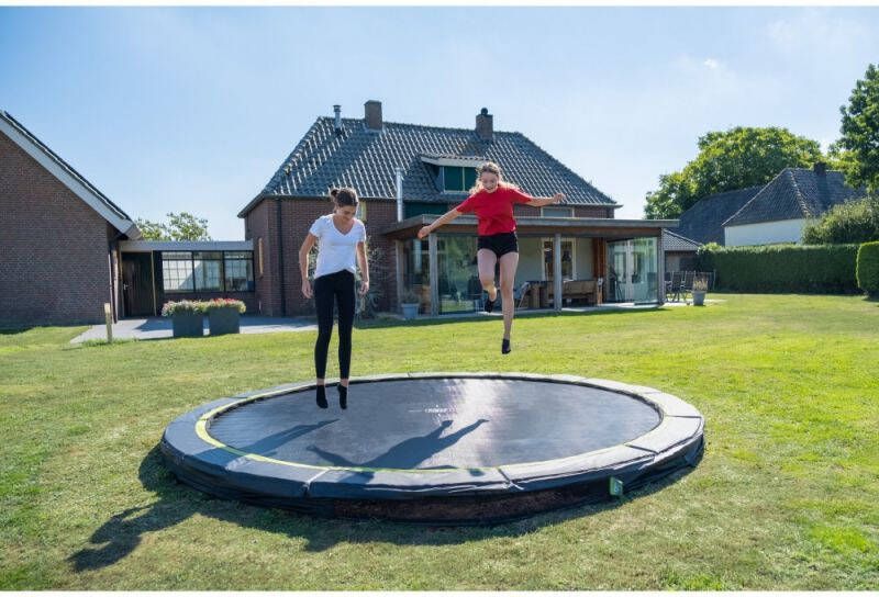 EXIT Silhouette inground Trampoline ø 427 cm Zwart Rond