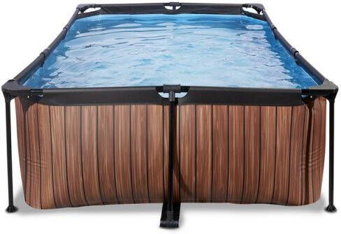EXIT Timber Frame Pool Zwembaden Bruin 220x150x60cm Rechthoekig