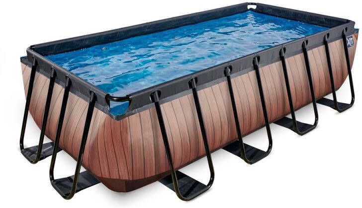 EXIT Timber Frame Pool Zwembaden Bruin 400x200x100cm Rechthoekig