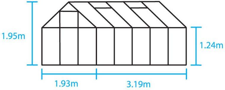 Halls Tuinkas Groen 319x193x196 cm Veiligheidsglas