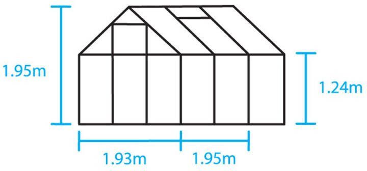 Halls Popular 66 Tuinkas Zilver 195x193x196 cm Polycarbonaat