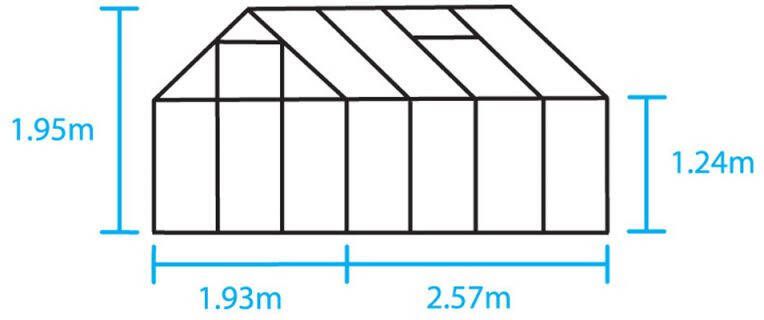 Halls Popular 86 Tuinkas Zilver 257x193x196 cm Polycarbonaat