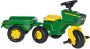 Rolly Toys Rolly MiniTrac John Deere Driewieler Traptractor met Aanhanger - Thumbnail 3