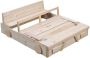 SwingKing Houten Zandbak auto blank ( ) voor buiten in de tuin Met 2 Bankjes en Deksel FSC Hout - Thumbnail 2