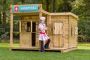 SwingKing Speelhuisje Leon ( ) Luxe houten kinderhuisje (4-1) voor Buiten in de Tuin Ziekenhuis Politie Brandweer en Tankstation Voor Kinderen vanaf 3 Jaar FSC Hout - Thumbnail 3
