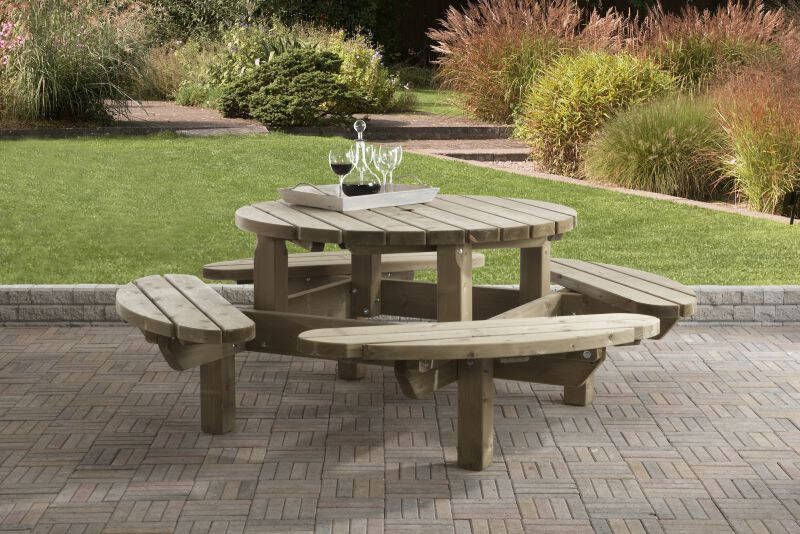 Talen Buitenmeubelen Rond Picknicktafel Ø 210CM HOOGTE 76CM