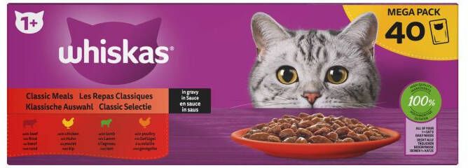 Whiskas Vis Selectie 1+ Kattenvoer Rund Kip 0 04 kg